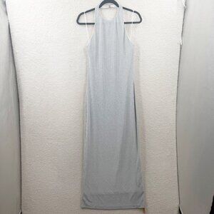 Reformation Selene Knit Maxi Dress In Silver Sparkle Medium Glam Party NWT